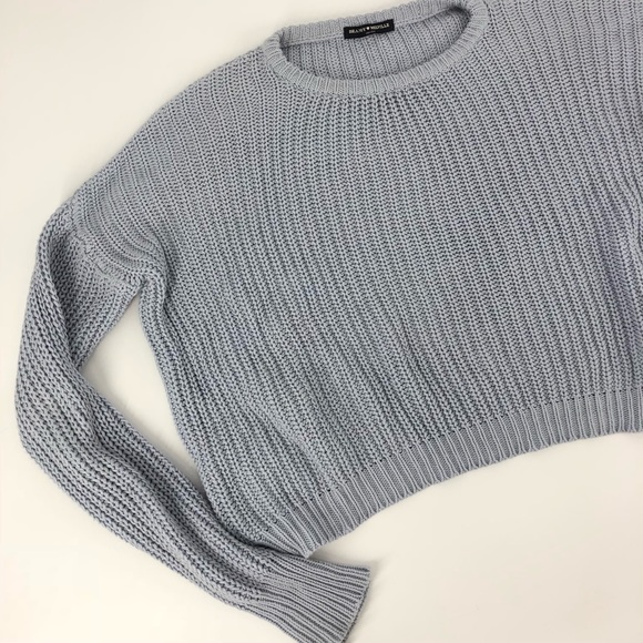 Brandy Melville Sweaters - Brandy Melville Cropped Blue Boxy Sweater